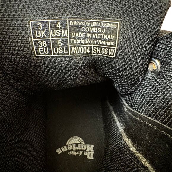 Dr. Martens Junior Combs Extra Tough Poly Casual Boots in Black Kids Size 4 - Picture 5 of 7